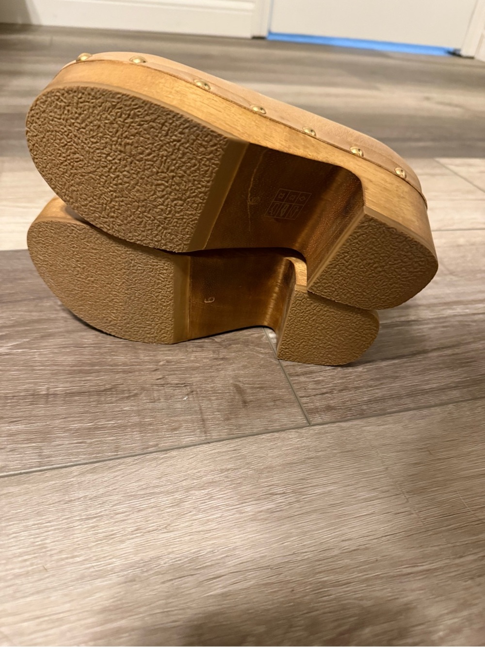 Free People Tan Leather Platform Clogs - Picture 7 of 8